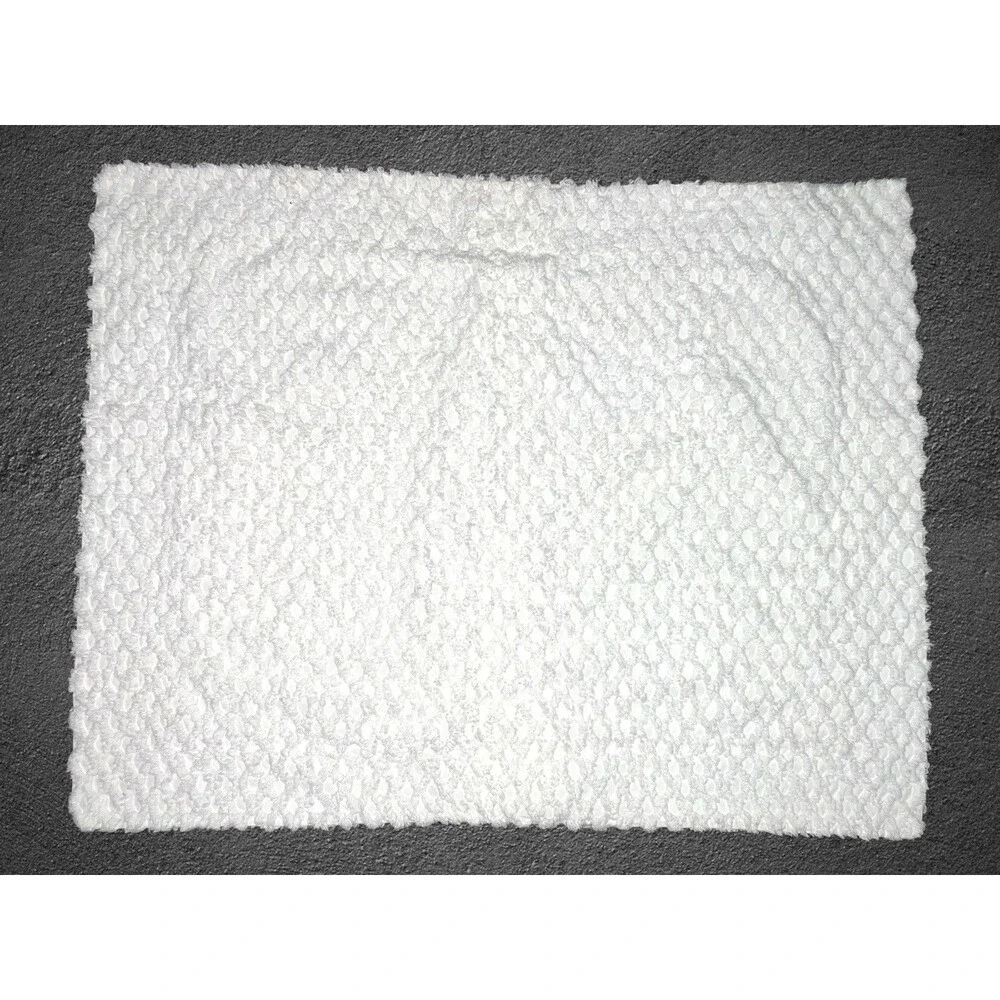 Vtg Martha Stewart Everyday Set of 2 Chenille Lattice Pillow Shams White Cotton